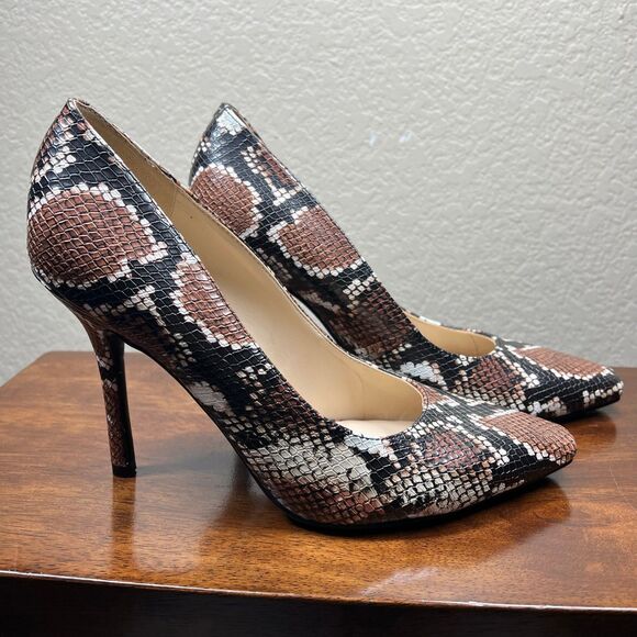 Nine West Pumps Womens Python Snake Print Pointed Toe Stiletto Heels size 9M - Picture 10 of 15